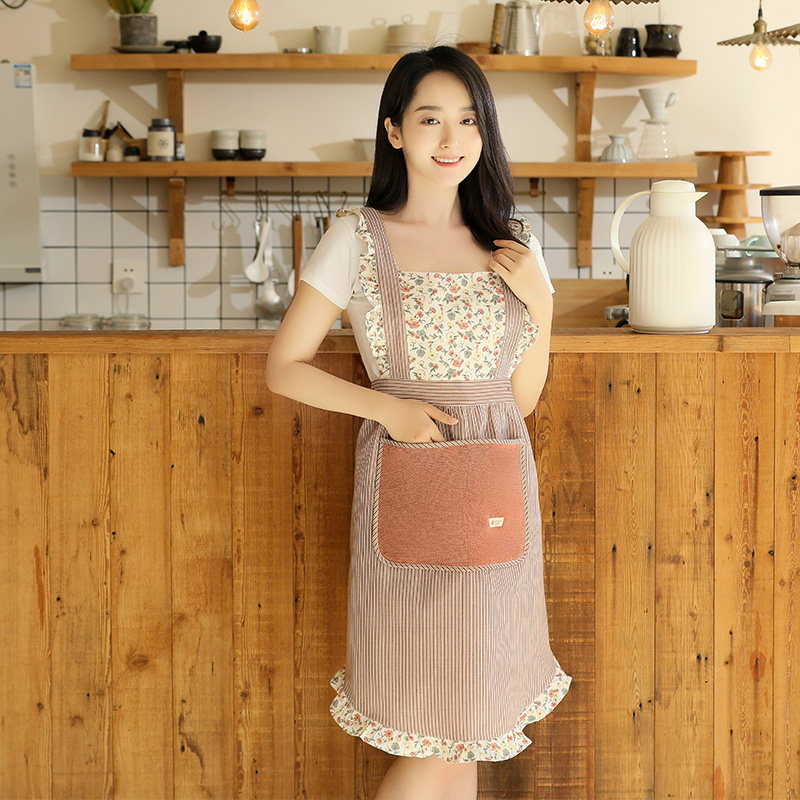 2021新款可擦手围裙家用厨房夏季日式防水防油裙子可爱女纯棉罩衣,淘宝优惠券,粉丝福利购,淘宝优惠卷
