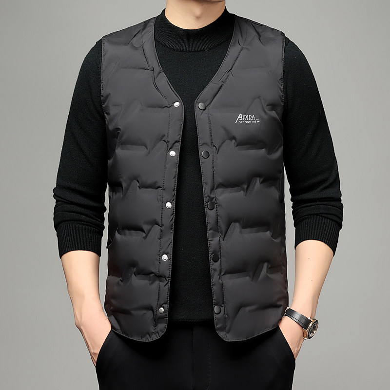 羽绒马甲男士轻薄款2025秋冬新款爸爸外穿马夹中老年休闲坎肩背心,淘宝优惠券,粉丝福利购,淘宝优惠卷