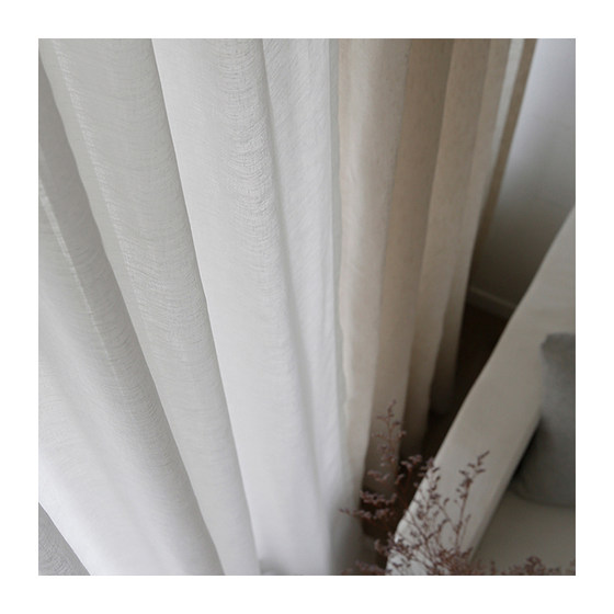 Simple modern floor-to-ceiling curtains white gauze partition fabric