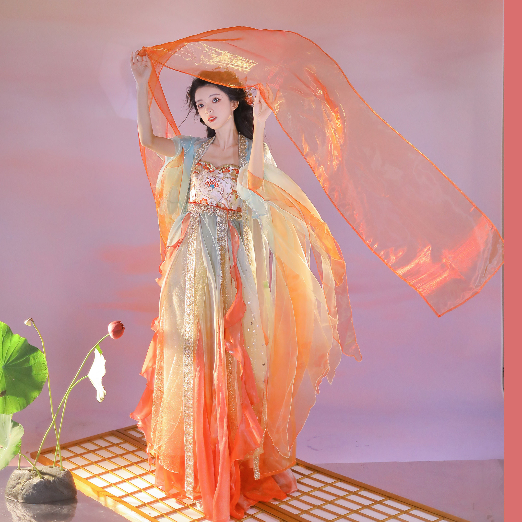 汉服女唐制齐胸诃子裙套装重工刺绣蝴蝶大袖衫国风超仙夏季公主裙,淘宝优惠券,粉丝福利购,淘宝优惠卷