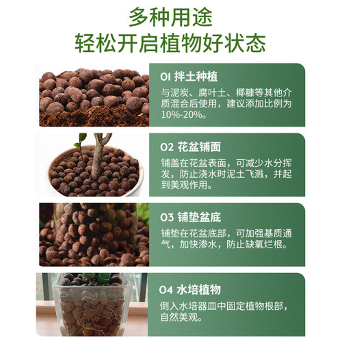 发财树陶粒垫底养花专用营养土盆栽铺面水培轻质粒防烂根透气陶土 - 图3