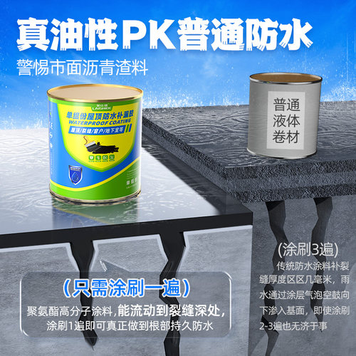 油性聚氨酯防水涂料沥青屋顶补漏裂缝渗水防水材料漏水油膏灌封胶 - 图2