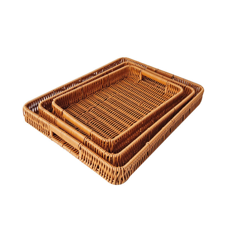 零食摆放盘日式面包展示篮子仿藤编托盘馒头筐家用客厅茶点干果盘,淘宝优惠券,粉丝福利购,淘宝优惠卷