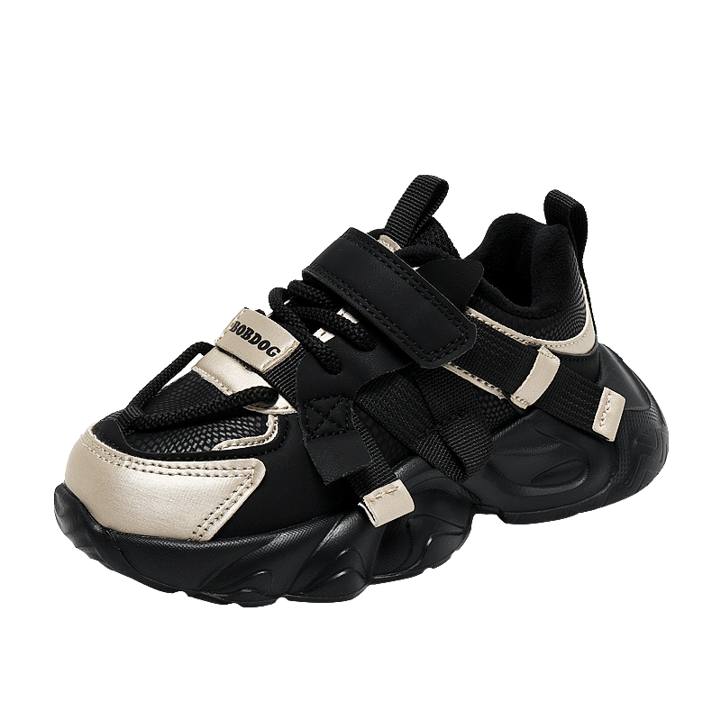 巴布豆女童鞋2025新款冬季皮面加绒二棉老爹鞋女孩鞋子儿童运动鞋 - 图3