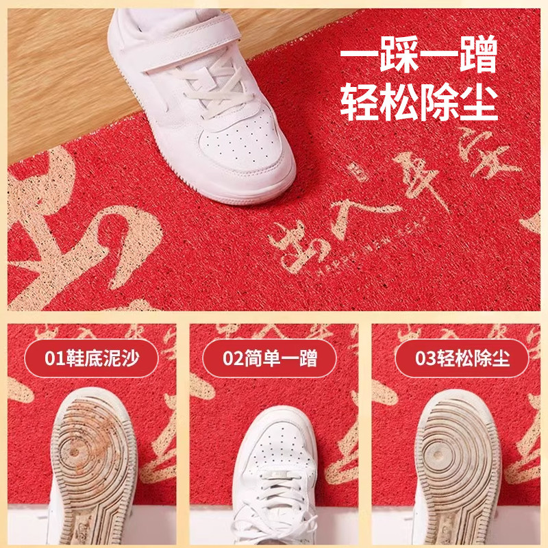 入户门垫红色丝圈进门门口家用玄关脚垫耐脏免洗门外防滑地毯地垫,淘宝优惠券,粉丝福利购,淘宝优惠卷