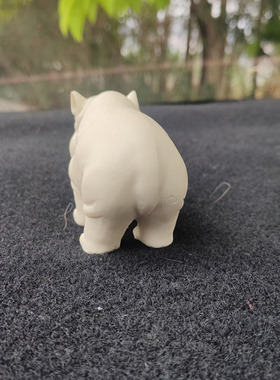 象牙果雕刻河马精雕工艺品萌萌哒河马家居办公室车载摆件