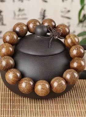 金丝檀木佛珠手串男女款手链紫檀金丝楠木黄花梨沉香木阴沉木手串