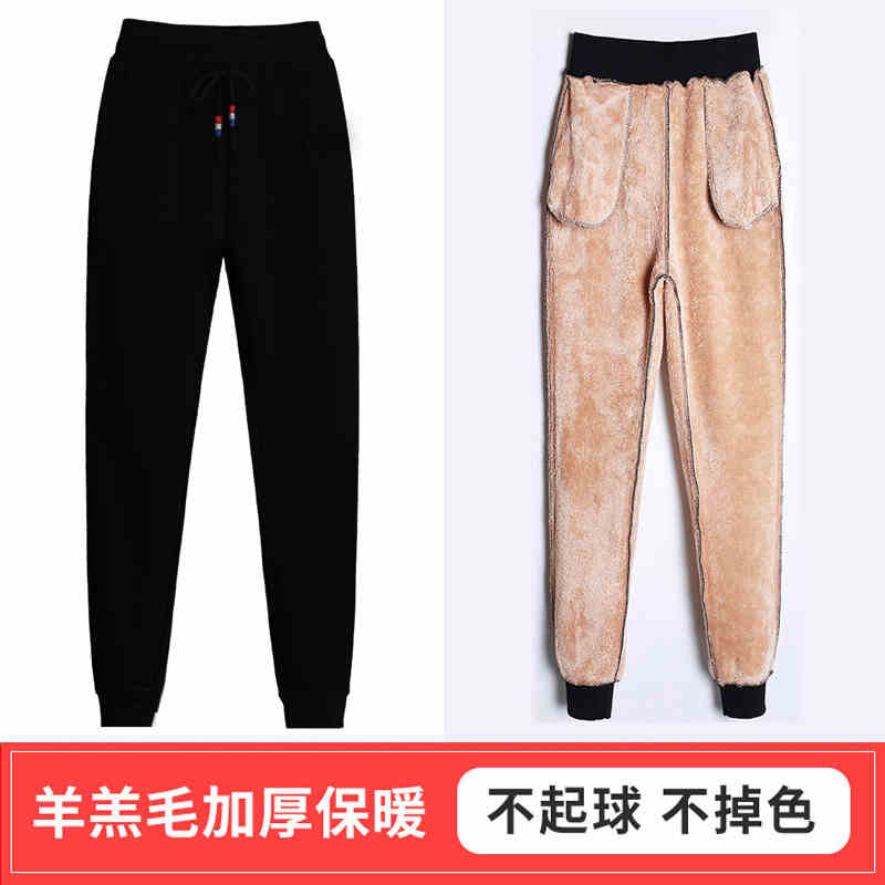 加绒秋冬季外穿保暖裤羊羔绒裤子 小虎日记休闲裤