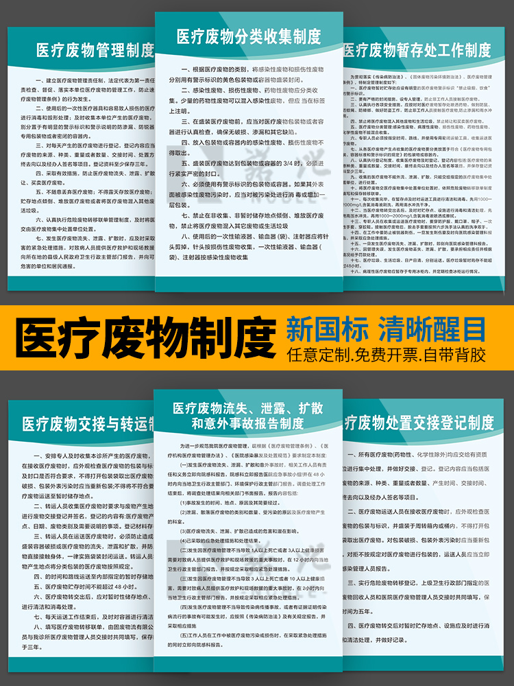 2024年医疗废物标识暂存点标贴危险废物牌间医废流程图垃圾标识贴警示牌危废禁止吸烟检查分类诊所卫生制度 - 图0