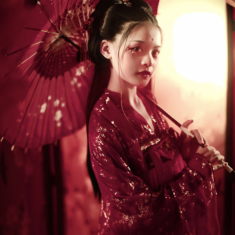 尖妃【醉唐风】新款女齐胸仙对襟汉服 尖妃民族服装/舞台装