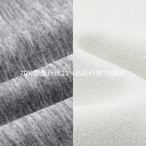 MosesQueen魔西女王灰色加绒运动裤女直筒休闲裤子慵懒阔腿弯刀裤 - 图1