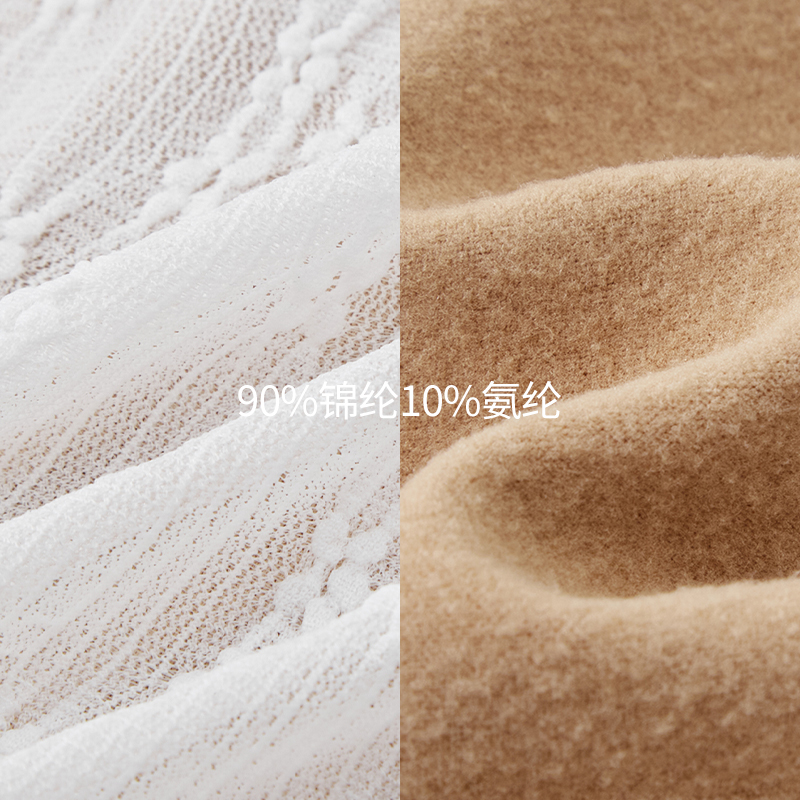 MosesQueen魔西女王蕾丝性感低胸v领t恤女显身材加绒收腰长袖上衣 - 图1