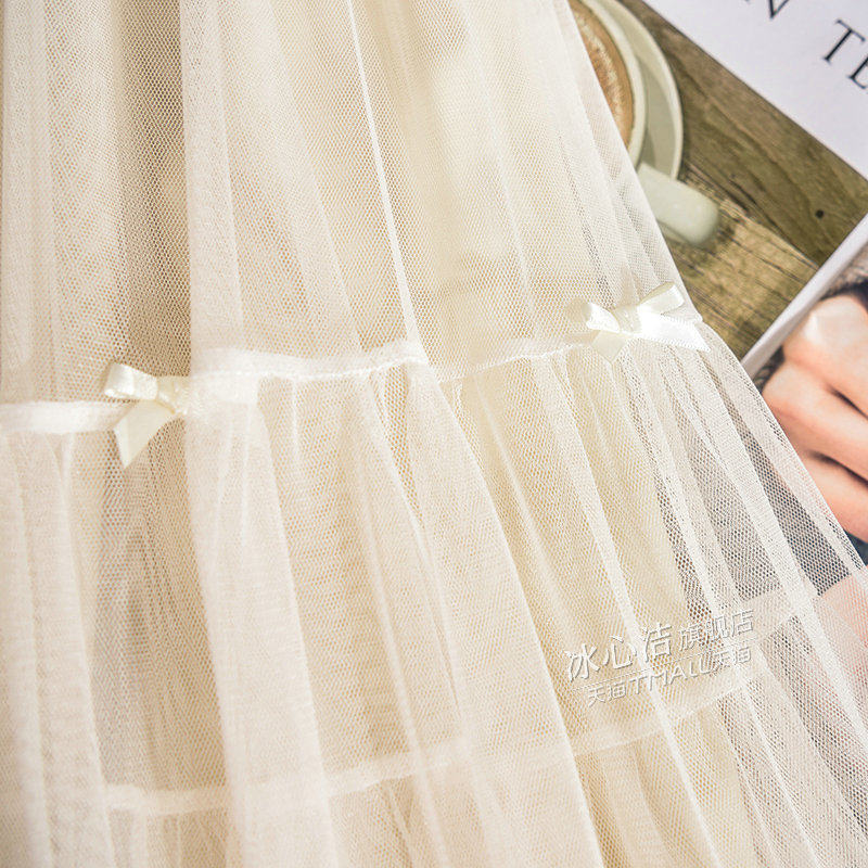 高级感蝴蝶结蛋糕裙2022新款仙女裙 冰心洁半身裙