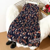 Розовая летняя шифоновая юбка, цветочный принт