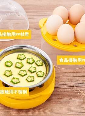 迷你插电小煎锅荷包蛋锅包蛋饺不粘锅煮蛋器多功能电煎锅自动断电