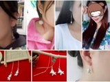Длинные серьги, подвеска ручной работы с кисточками, аксессуары, серебро 990 пробы, DIY