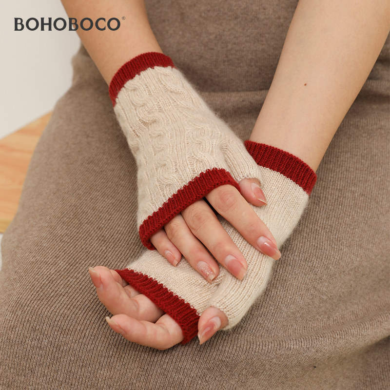 山羊绒半指手套女冬季半截无指露指可爱保暖针织学生写字半掌护腕,淘宝优惠券,粉丝福利购,淘宝优惠卷