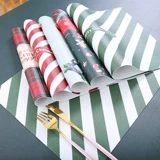 Рождественская обеденная тарелка из ПВХ, прямоугольный водонепроницаемый настольный коврик