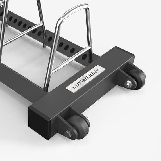 Self-adjusting spacing barbell trailer storage rack