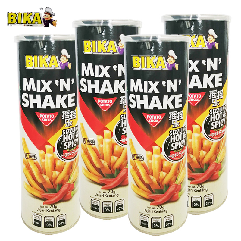 BIKA Malaysia Imported Snack Shakele Spicy Fries 70g/bucket - 图0