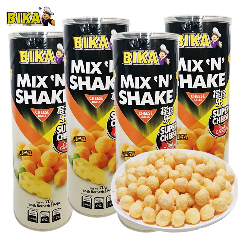 BIKA Malaysia imported potato chips snack cheese balls 70g - 图0