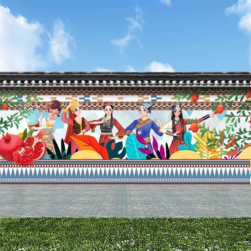 泰式海报背景墙壁纸泰国风情复古墙画东南亚风格装饰壁画餐厅墙纸,淘宝优惠券,粉丝福利购,淘宝优惠卷