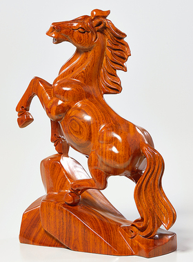 马摆件工艺品生肖马实木马到成功客厅家居装饰品办公室商务送礼品