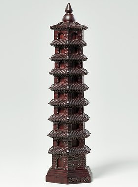 黑檀木雕文昌塔13层摆件实木