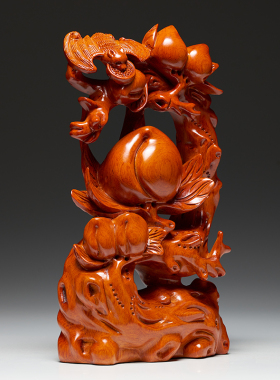 实木雕寿桃摆件送爷爷老年人生日礼物60 70 80 90大寿祝贺寿礼品