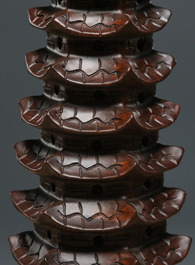 黑檀木雕文昌塔摆件十三层实木13层的办公室书桌九层工艺礼品摆饰