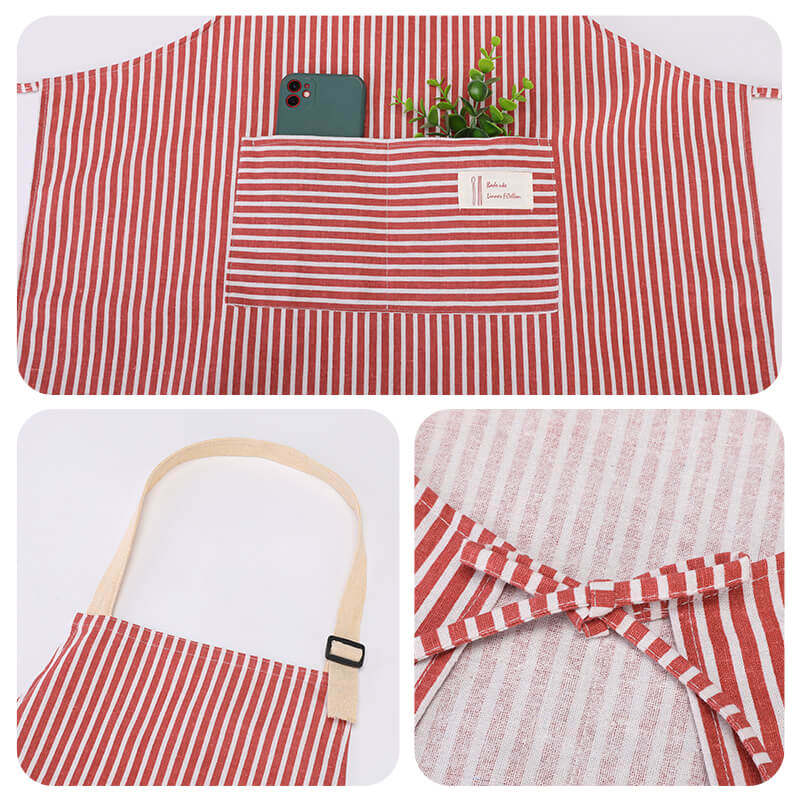 成人新款围裙女家用厨房棉麻工作服 宣怡围裙