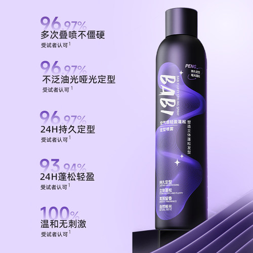 BABI定型喷雾女自然蓬松空气感高颅顶刘海卷发自然发胶干发喷雾 - 图0