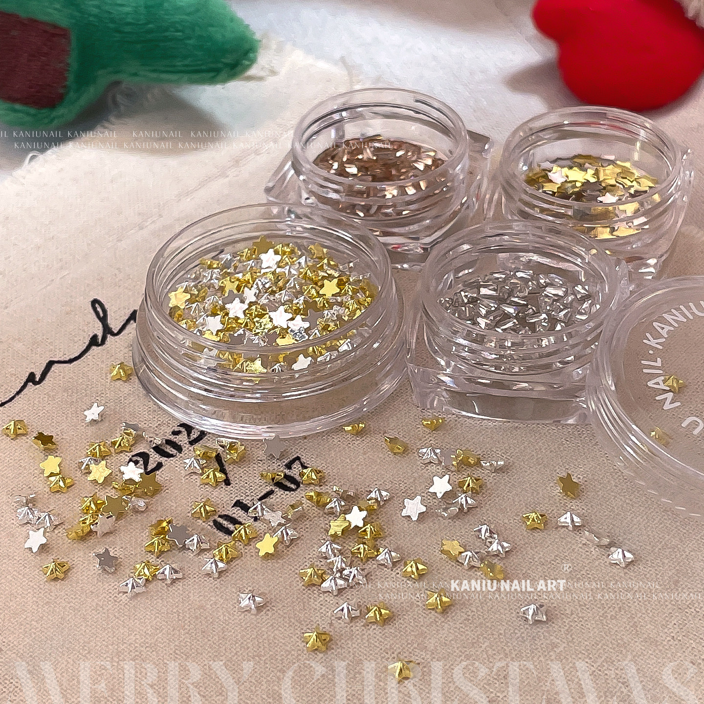kaniu/卡妞圣诞美甲拼钻材料包金银色迷你星星锆石梯形钻指甲装饰,淘宝优惠券,粉丝福利购,淘宝优惠卷