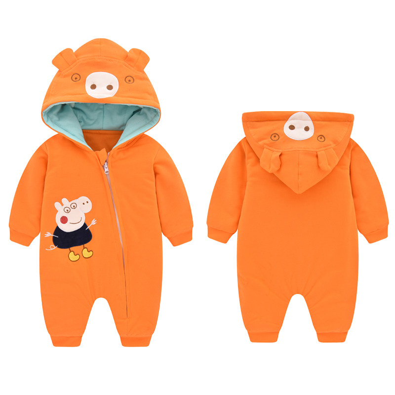 春秋冬季套装夹棉新生儿纯棉爬服 梦贝园连身衣/爬服/哈衣