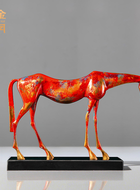 《古道西风》黄铜瘦马摆件工艺品客厅书房办公室装饰摆设开业礼品