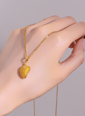 爆款榴莲项链女小众设计感留恋一生钛钢锁骨链网红七夕送礼物