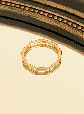 日韩小众设计感竹节戒指女钛钢不掉色简约指环时尚高级感网红手饰