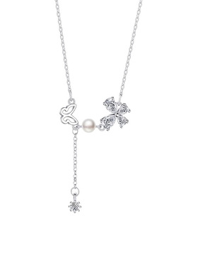 流苏珍珠项链轻奢小众高级感颈链小清钛钢饰品女高级感锁骨链