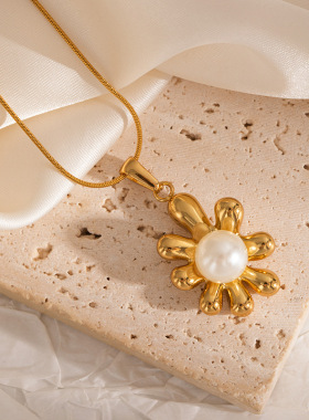 18K金电镀轻奢不锈钢珍珠项链