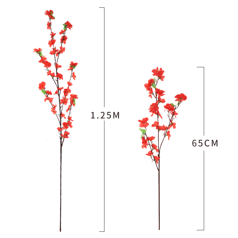 仿真桃花枝樱花梅花树枝干花塑料假花装饰花单支室内客厅落地插花-图2