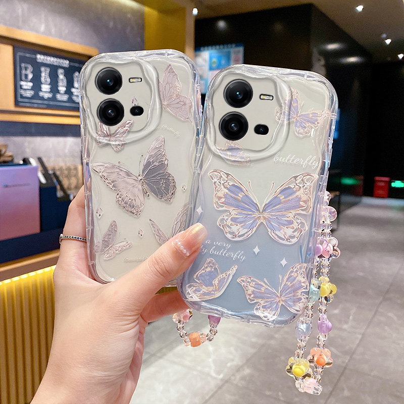 适用vivoV25手机壳vlvov25鎏金蝴蝶壳vivv25可爱女生款viovv25防摔软套vovov25全包镜头viv0v25带手链vicov25-图0