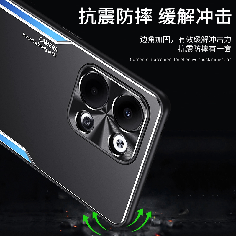 oppo reno9pro+手机壳PGW110金属壳OPPO硬壳reon9p磨砂oppreno9 reon9pr0 opren9全包防摔PGX110保护套rneo9-图1