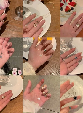 韩国新款ins风珍珠项链女百搭高级感颈链轻奢小众蝴蝶锁骨链