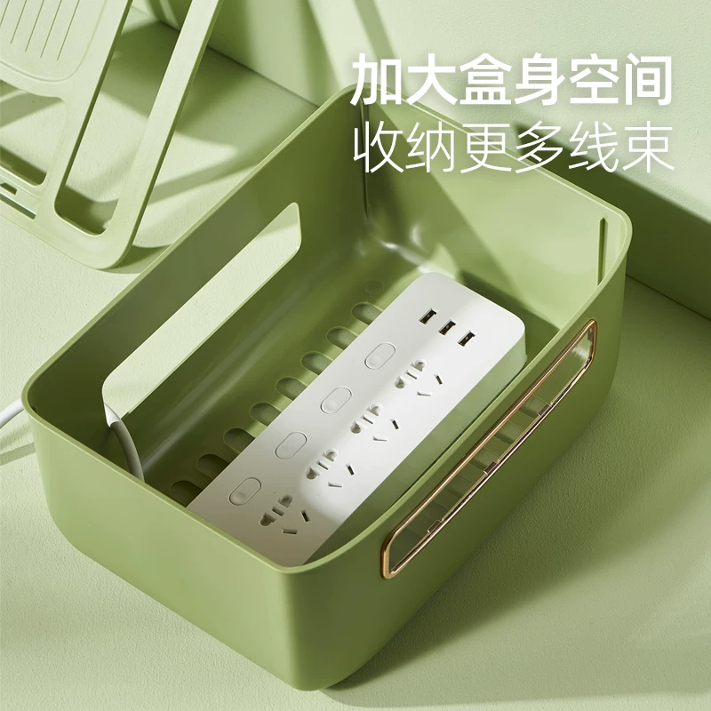 [机顶盒路由器收纳盒轻奢wifi无线光猫电视柜置物架整理电线收纳箱]