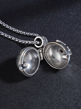 西藏民族品 银十字金刚杵嘎乌盒项链吊坠男挂饰可民族用品绸片