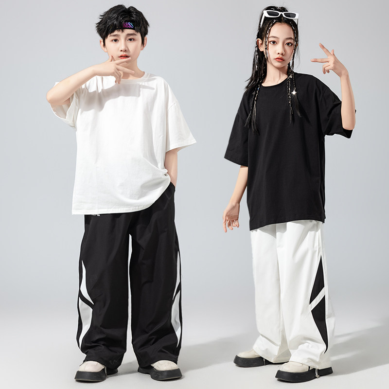 少儿街舞宽松嘻哈T恤定制印字logo纯绵训练短袖hiphop爵士舞班服,淘宝优惠券,粉丝福利购,淘宝优惠卷