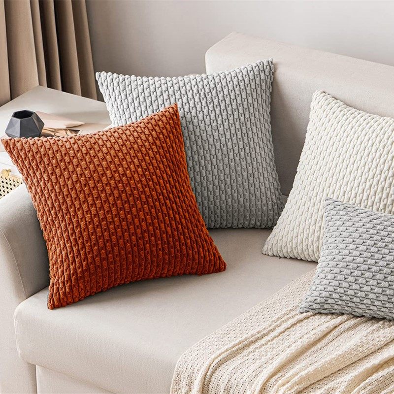 短条灯芯绒抱枕亚马逊新款抱枕套现代北欧ins风靠枕跨境纯色靠垫,淘宝优惠券,粉丝福利购,淘宝优惠卷