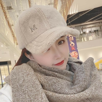 Hat Plush Rabbit Fur Woman Autumn Winter Thickened Warm Duck Tongue Cap Baseball Cap Tide Man Street 100 Hitch Winter Korean Version