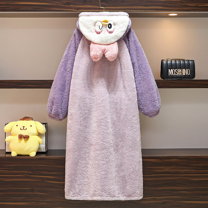 特大码睡衣女200斤胖加肥加大睡袍 夕照兰睡衣/家居服套装