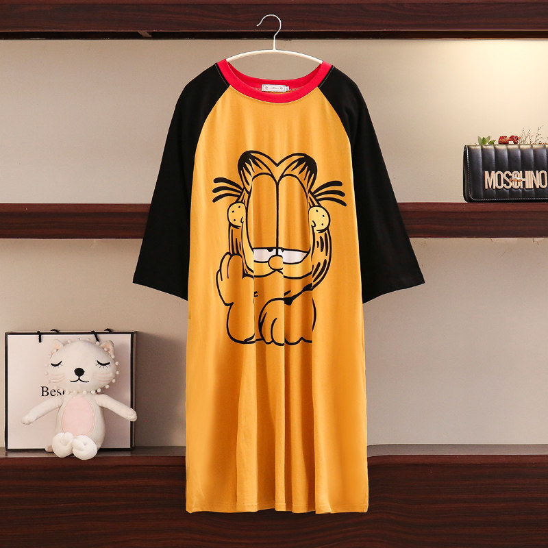 200斤夏天纯棉加肥加大码220睡裙 夕照兰睡裙